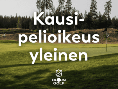 Yleinen kausipelioikeus Oulun Golfin Audi e-tron Par 3 -kentälle.